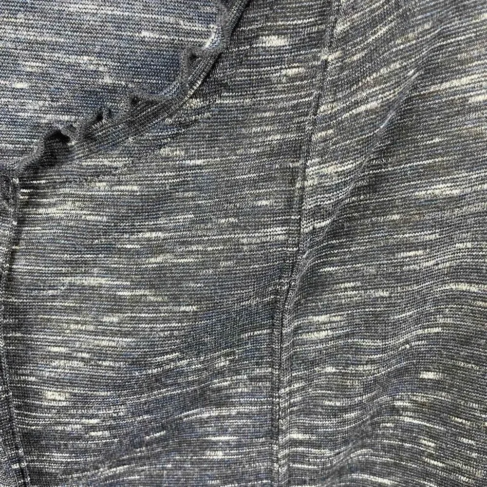 Free People‎ Lettuce Hem Ruffle Blue Henley Style Marled Shirt Size Small